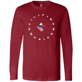 Filpino American in Circle Flags Unisex Jersey Long Sleeve T-Shirt